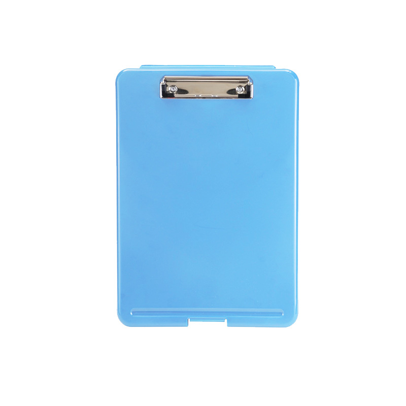 A4 Multifunctional Wordpad File Folder Writing Board Clip with Pen Slot Desktop Organizer Storage Box Stationery: Blue