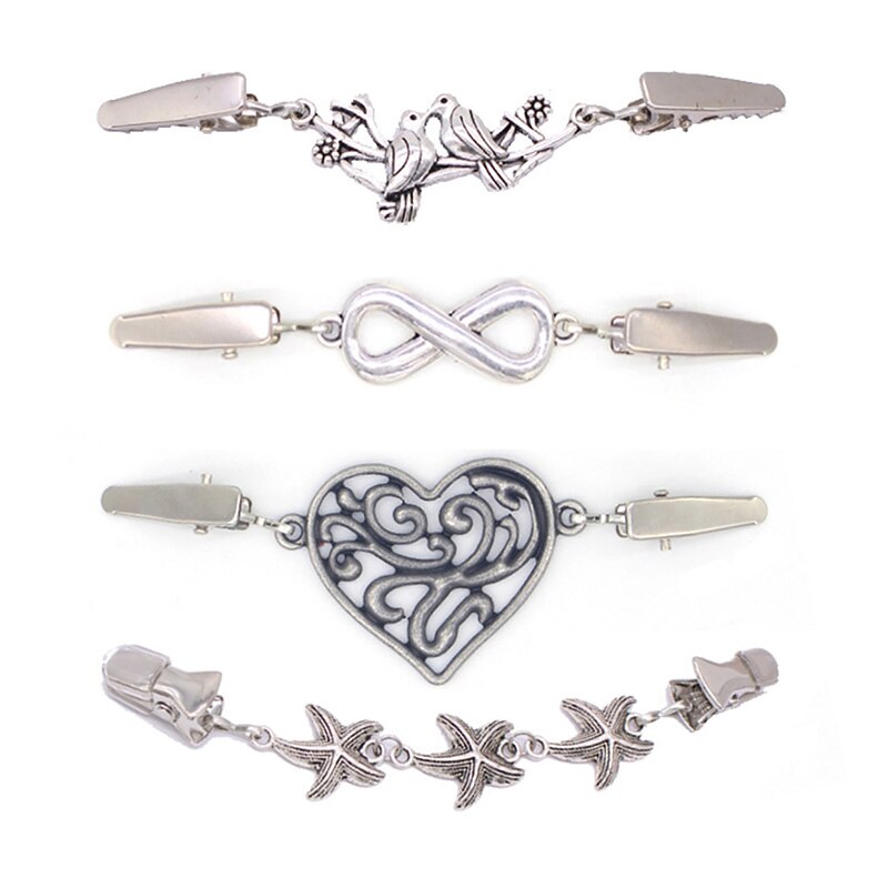 1Pc Retro Vest Clip Cape Shawl Shirt Trui Kraag Eend Clip Parel Steentjes Blouse Gesp Kleding Decoratie Broche Pin