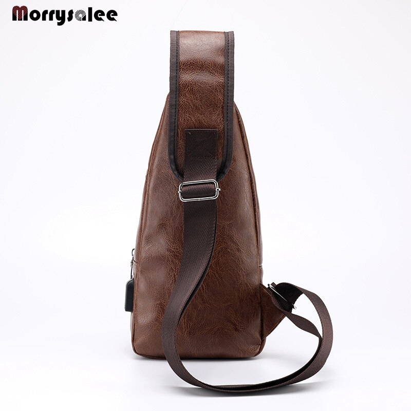 Men's Crossbody Bags Men's USB Chest Bag Messenger bag Leather Shoulder Bags Diagonal Package Back Pack Travel