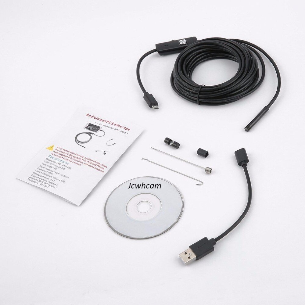 Endoscope 1080P 1M 5M Snake Wire 8mm Lens Camera Waterproof USB PC Android Borescope Camera For Car Repair Inspection Endoscope