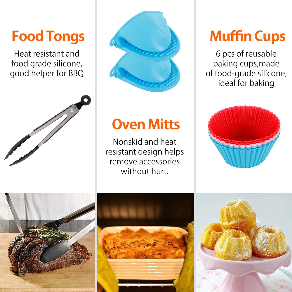 17 PCS Air Fryer Accessories 7 Inch for Gowise Phillips Cozyna and Secura, Fit All Airfryer 3.2QT To 5.8QT