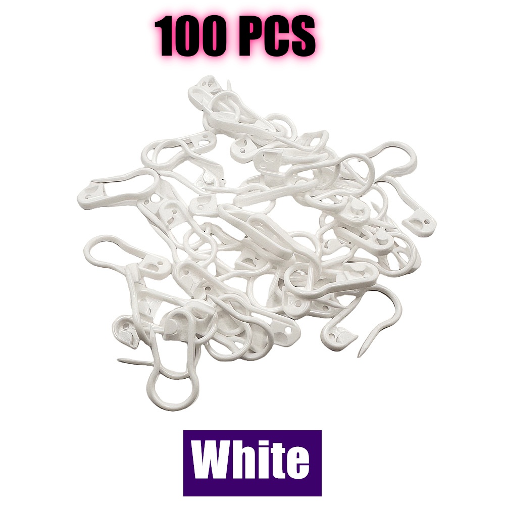 100 stk/eske fargerike plast sikkerhetsnåler strikkemarkører heklestingklemmer til gjør-det-selv strikking, sying, håndverk, klærtilbehør: Hvit