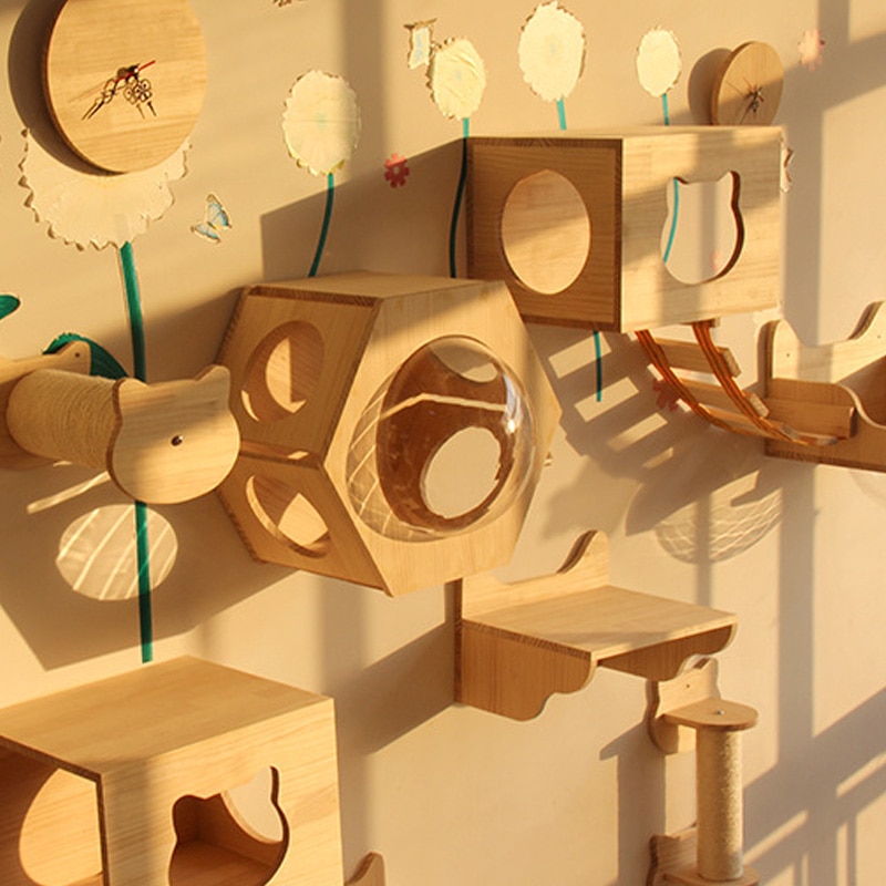 Wooden Cat Climbing Frame Furniture Protect Sisal Cat Kitten Scratch Board Pad Interactive Toy Pet Cat Kitten Claw Care Product