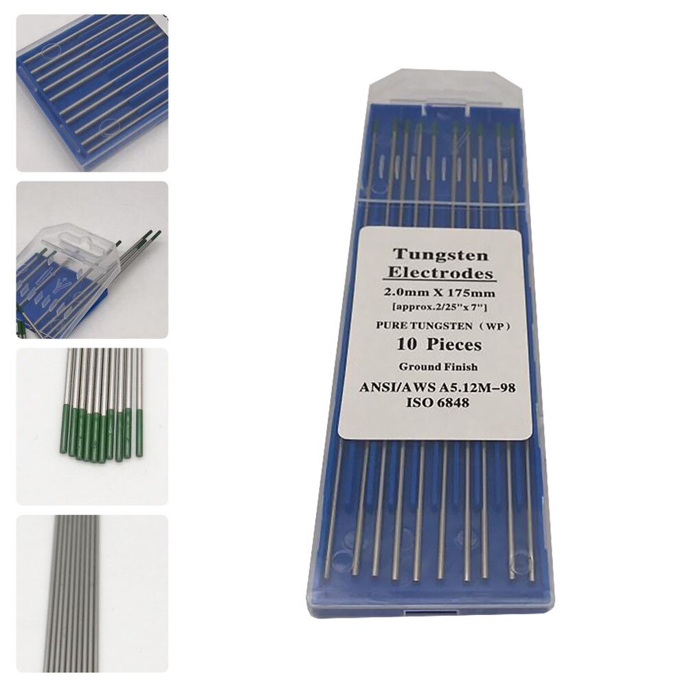 1 Pack Pure Tungsten Electrodes WP Durable Ground Finish Tungsten Electrode Welding Electrode for Arc Welding TIG: Silver 5