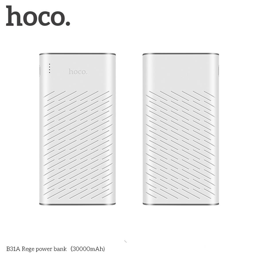 HOCO B31A Power Bank 30000 mAh 18650 Draagbare Externe Batterij Universele Mobiele PowerBank 30000 mAh Snelle Laders: white