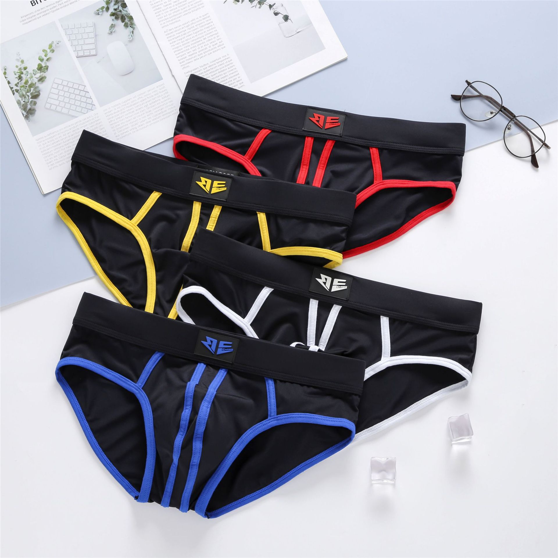 brand choice men&#39;s underwear summer thin ice silk breathable low waist sexy men&#39;s briefs