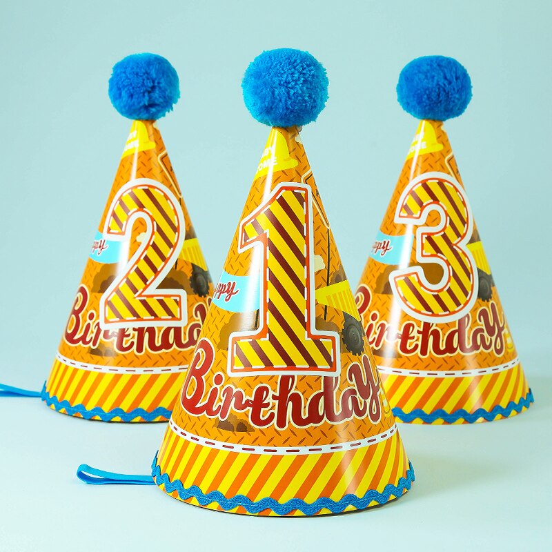 Happy birthday feesthoed met cijfers  (10 stuks/lot met cijfers van 1 to 10)