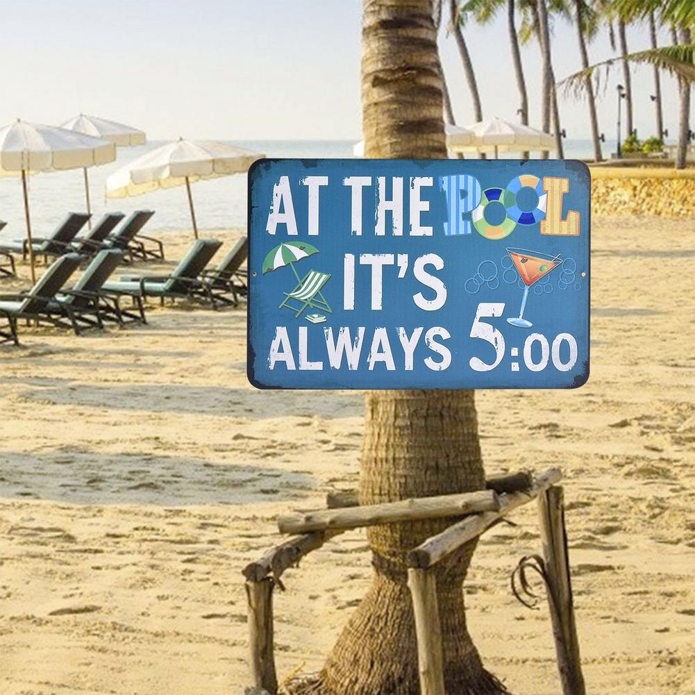 30*20cm Aluminum Alloy Swimming Pool Decoration Sign Warning Rules Sign Outdoor Summer Decoration Pendant Accessories Supplies