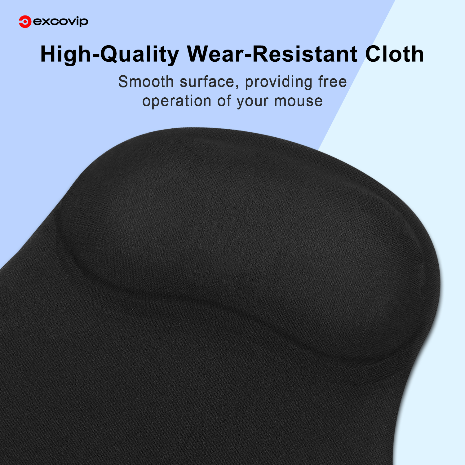 EXCO Ergonomic Mouse Pad with Silicone Wrist Support Rest Comfortable Mousepad Non-Slip PU Base for Pain Relief Computer Office