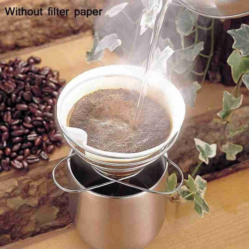 Mini porte-filtre à café pliable, 2-4 tasses, tasse, Portable, en acier, pour la cuisine et la salle à manger