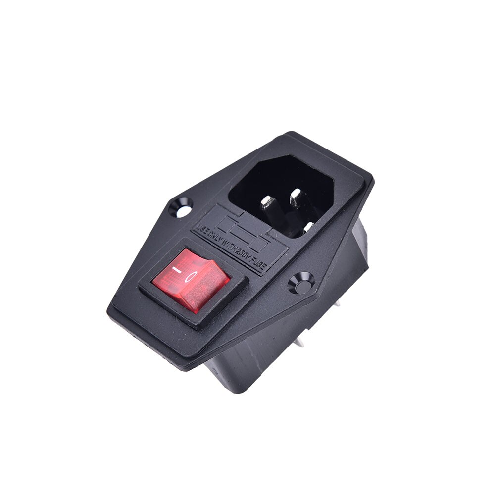 1Pc IO ON/OFF Switch Socket With Female Plug For Power Supply Cord Switch With Fuse 3 Pin IEC320 C14 Plug Arcade Machine