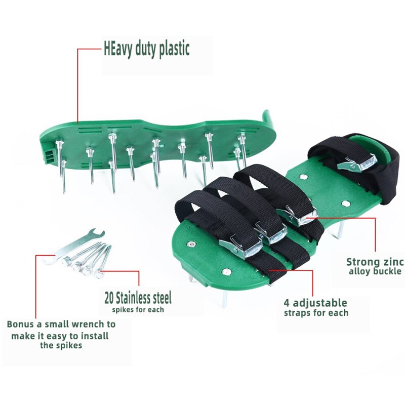 Lawn Aerator Sandals Garden Floor Construction Nail Shoes Grassland Scarifier Tool LB88