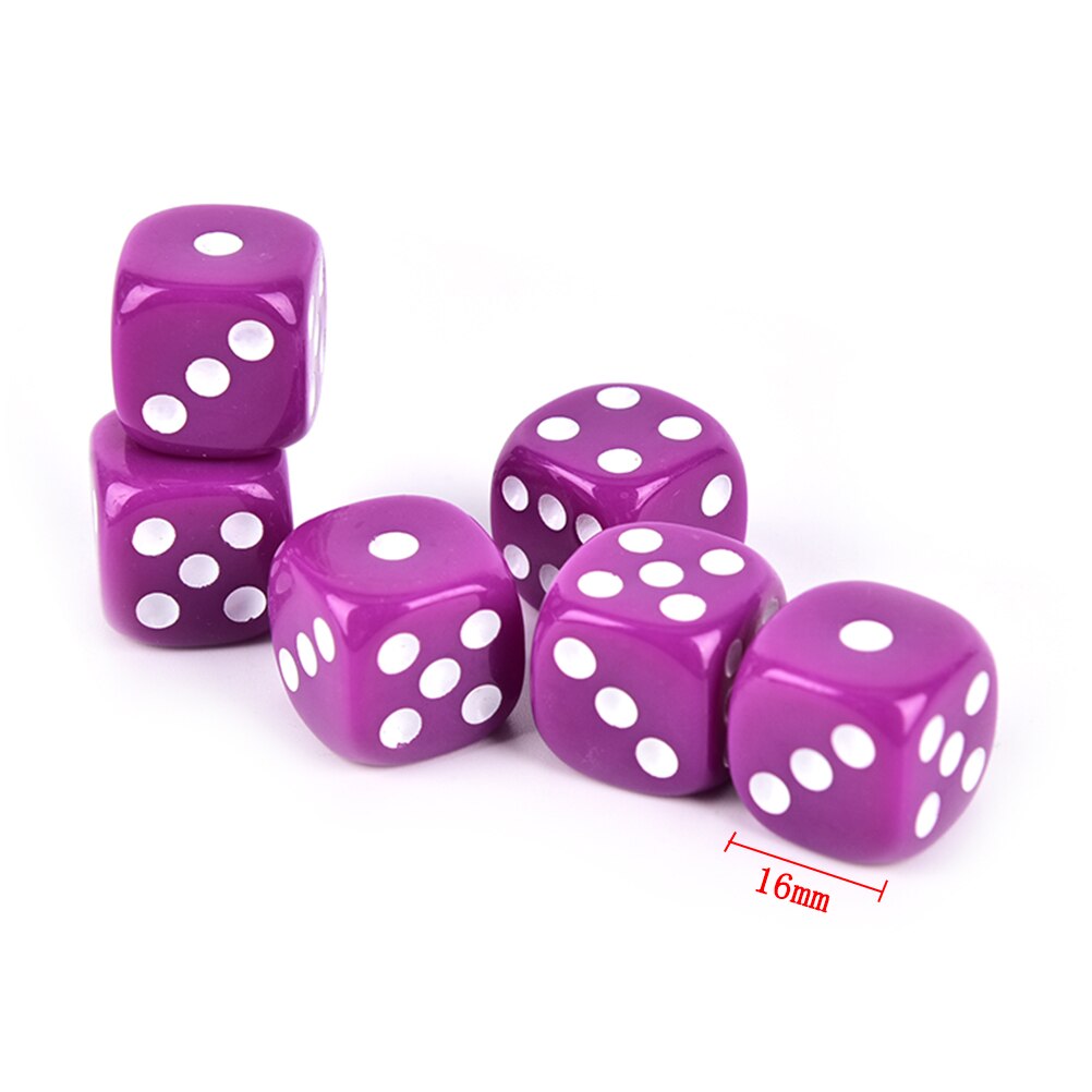 6 Stck 16MM Würfel Abgerundete Ecken vier-Farbe Transparente Würfel Brettspiel Trinken Würfel Digitale Gumbling Spiel