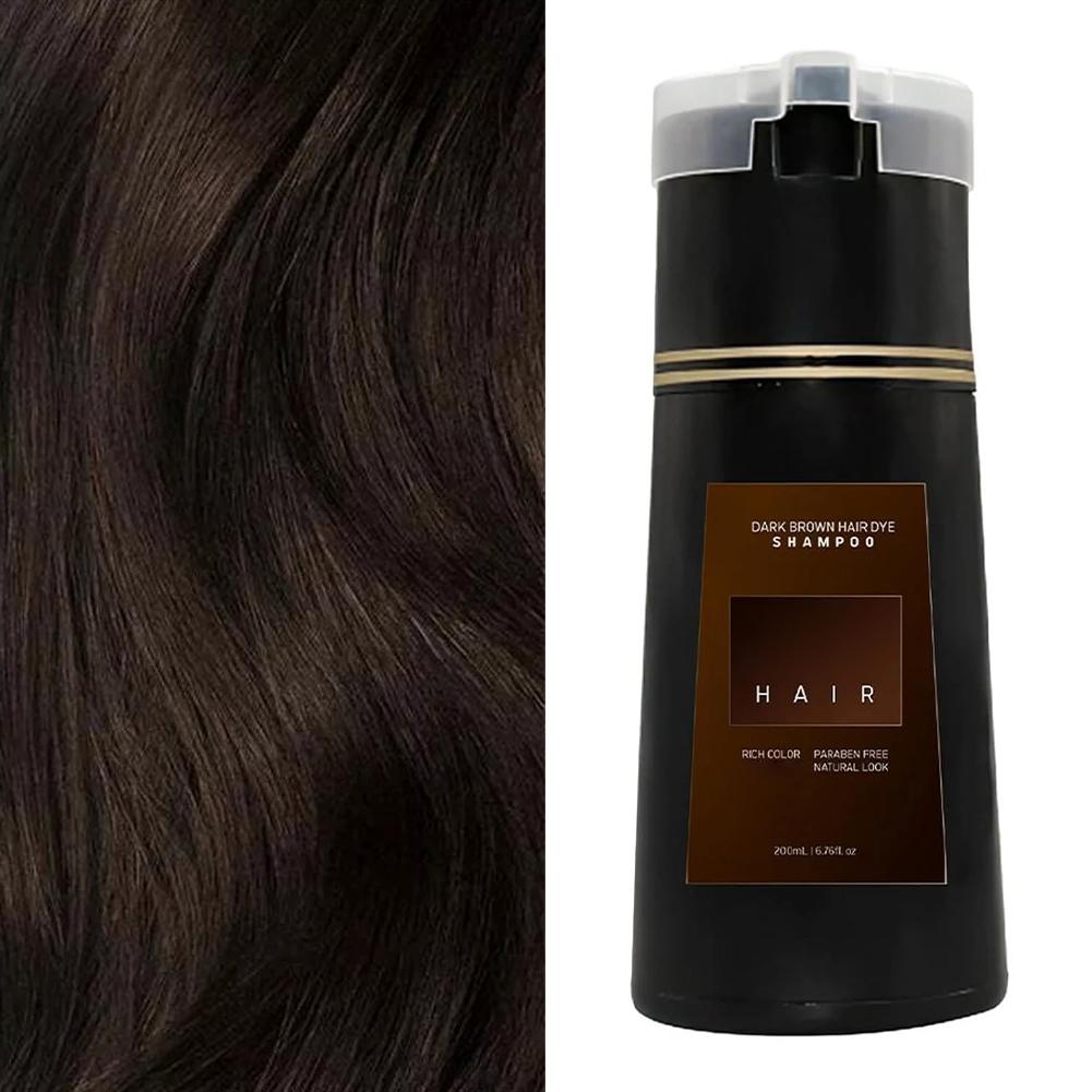 Haarkleurshampoo voor grijs haar 3-in-1 zwarte haarverfshampoo voor dames heren Natuurlijke kruidenveiligheid Voedende haarverzorgingscrème