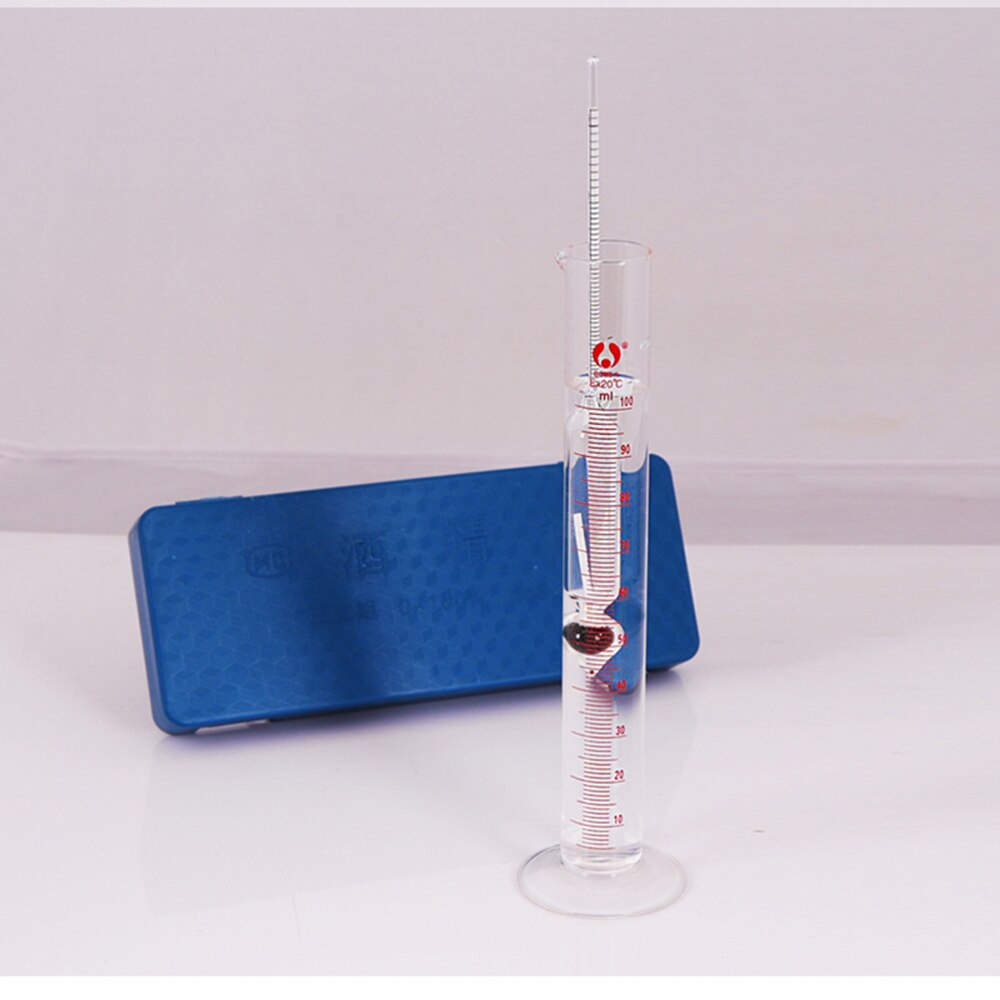 Alcohol Meter Wine Concentration Meter Alcohol Instrument Hydrometer Tester With Measuring Cylinder Thermometer 0-100%