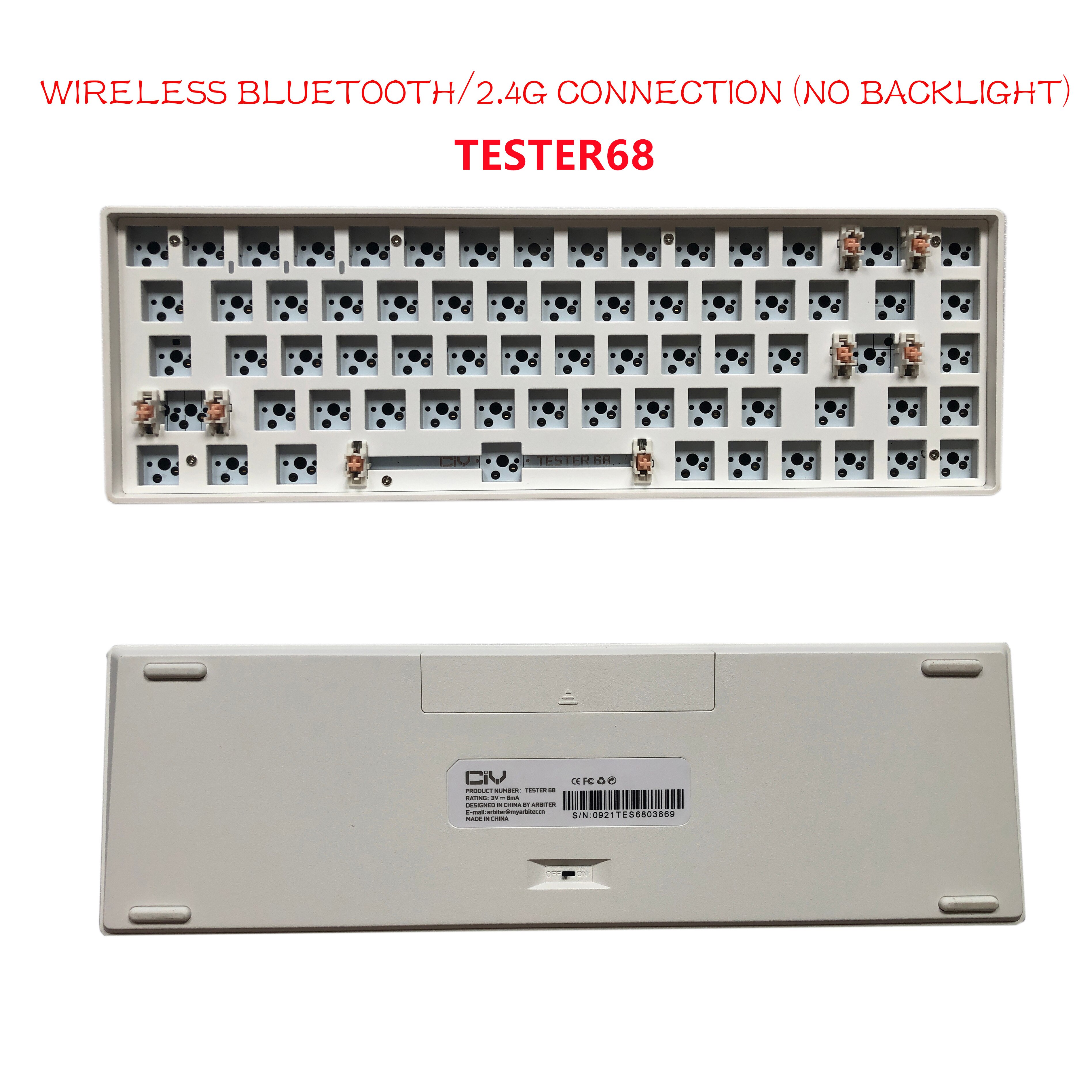 Swap Mechanical Keyboard RGB wired detachable cable Compatiable With 3/5 Pins For Cherry Gateron Kailh Keyboard: TES68 wireless