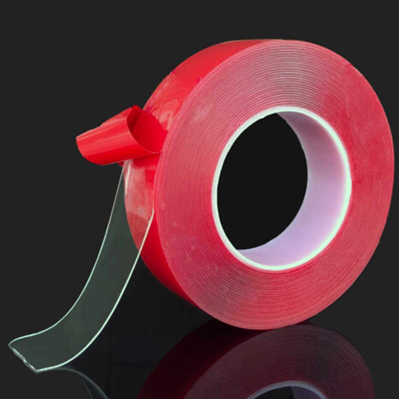 Rød gennemsigtig silikone dobbeltsidet tape klistermærke til bil klistermærker høj styrke ingen spor klistermærke auto levende varer