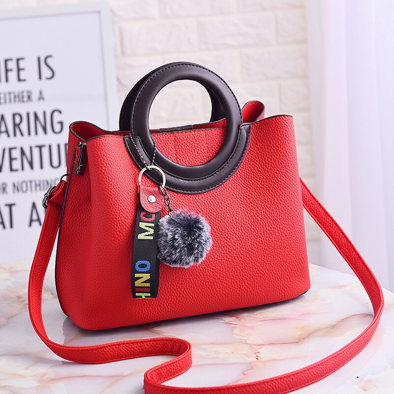 YONGBONG Litchi Pattern Soft PU Leather Women Handbag Two Pieces Female Shoulder Bag Girls Messenger bag Casual Women Bag