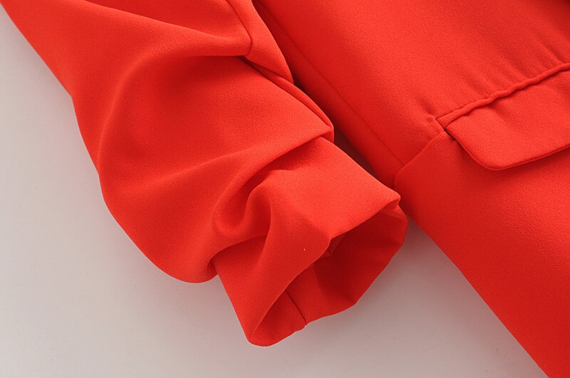 lässig frauen elegante Blazer damen geraffte hülse Blazer jacke Jahrgang weibliche streetwear anzüge mädchen schick anzug