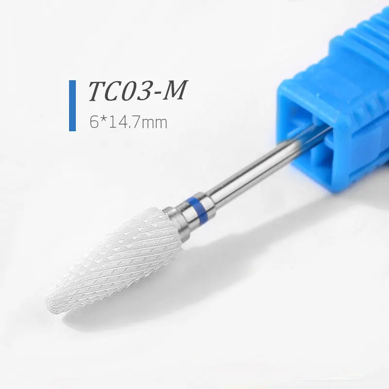 Brocas de cerámica para uñas, fresa, Lima, lima de uñas, cabeza de molienda, pulidor eléctrico de pedicura, pulidor de manicura, cutícula, herramientas de Arte de uñas limpias: Amarillo claro