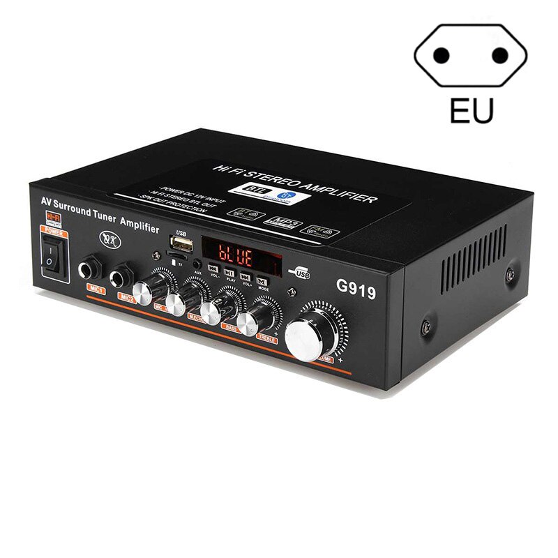 12V/220V 360W G919 Mini Amplificador Audio- Bluetooth Stereo Energie Verstärker Digital FM SD Hifi 2CH Ampere Musik Spieler Für Auto Heimat: EU stecker