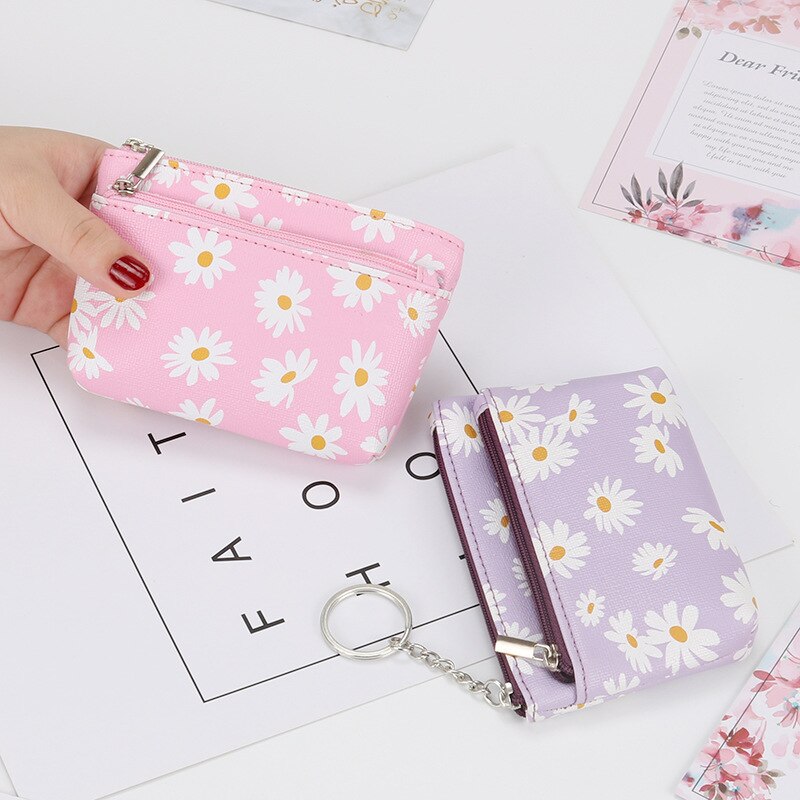 Piccolo portamonete Daisy stile fresco donne ragazze conveniente portachiavi squisito Mini sacchetto di alta qualità bella cerniera portamonete