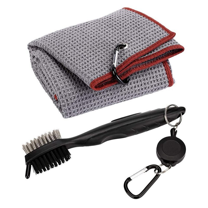 Outdoor Golf Handdoek Borstel Tool Kit Met Club Groove Cleaner Intrekbare Verlengsnoer En Clip Sport Accessoires