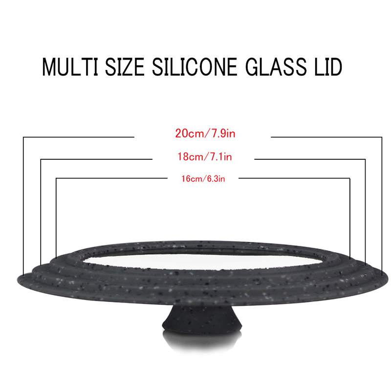 16/22/28/32cm Visual Pot Lid Multifunction Glass Lid Wok Pan Lids Cover for Frying Pan Round Silicone Tempered Glass Pan Covers