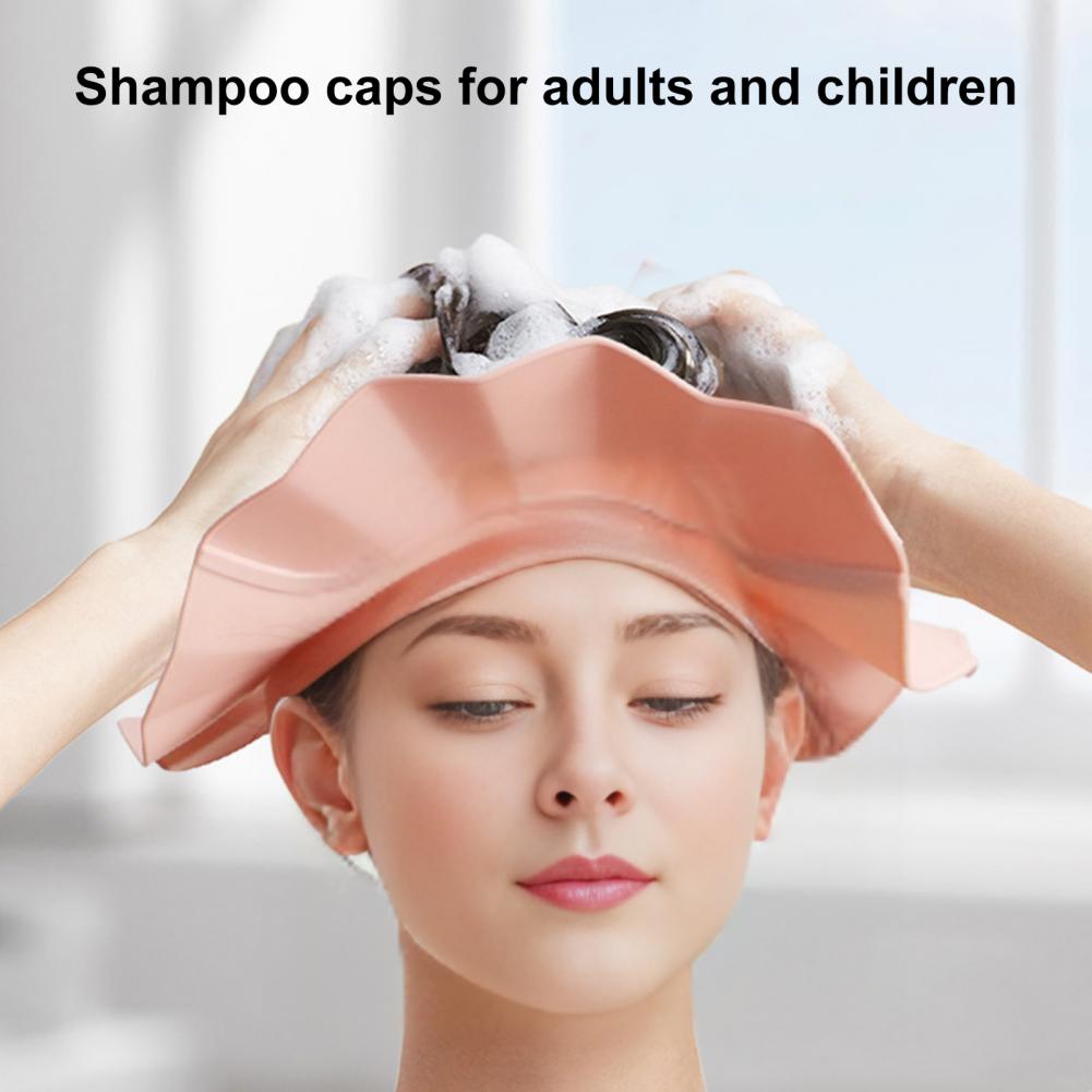 Shower Cap Shield Adjustable Bathing Head Hat Shampoo Visor Cap Soft BPA Free Hair Washing Shield For Head Ear Eye Protection