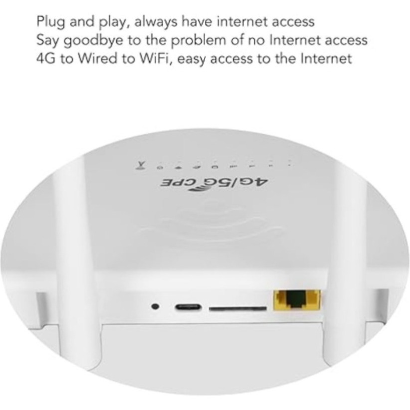 Router 4G LTE Bezprzewodowy WiFi 6 z Efektywnym Przezchodzeniem Przez Ściany, Router WiFi 2.4GHz 300Mbps, Repeater z Anteną i Gniazdem na Kartę SIM