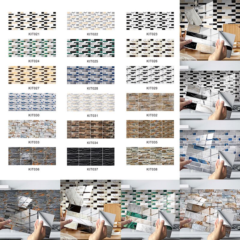 12 Stuks Floor Stickers Zelfklevende Badkamer Keuken Tegel Stickers Decoratieve Waterdichte Antislip Dikke Slijtvaste