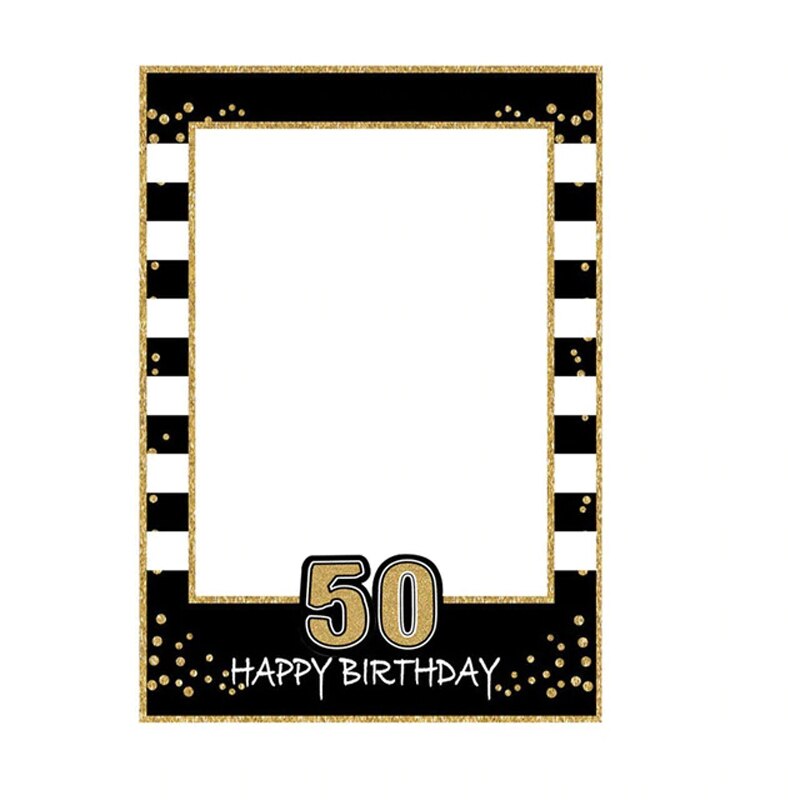 Marco de fotomatón para selfis de cumpleaños, accesorios de 1/16/21/25/30/40/50/60 años de edad, foto de cumpleaños para adultos, suministros para de boda, 68x48cm: 50