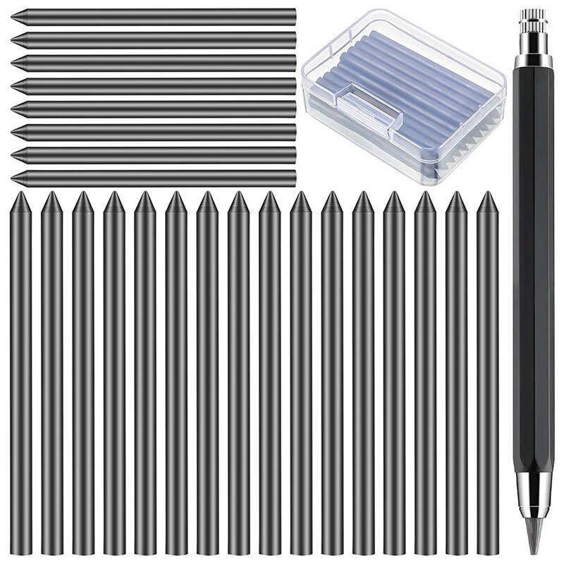 24Stck von 5,6mm Mechanische Bleistift Minen, Zeichnung Bleistift Minen, für Kunst Maler, künstler Skizzen und Zeichnung: Schwarz