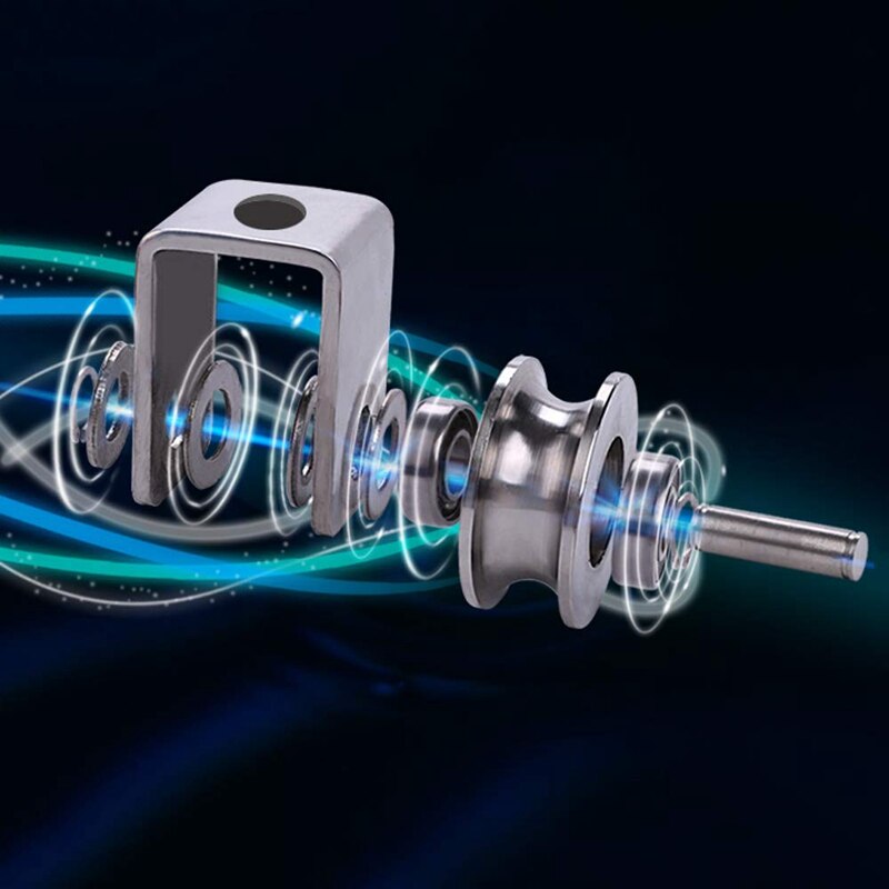 Polia em aço inoxidável 304, 2 peças, rolamento dupla, polia em aço inoxidável, silencioso, destacável, carregamento pesado e ranhurado