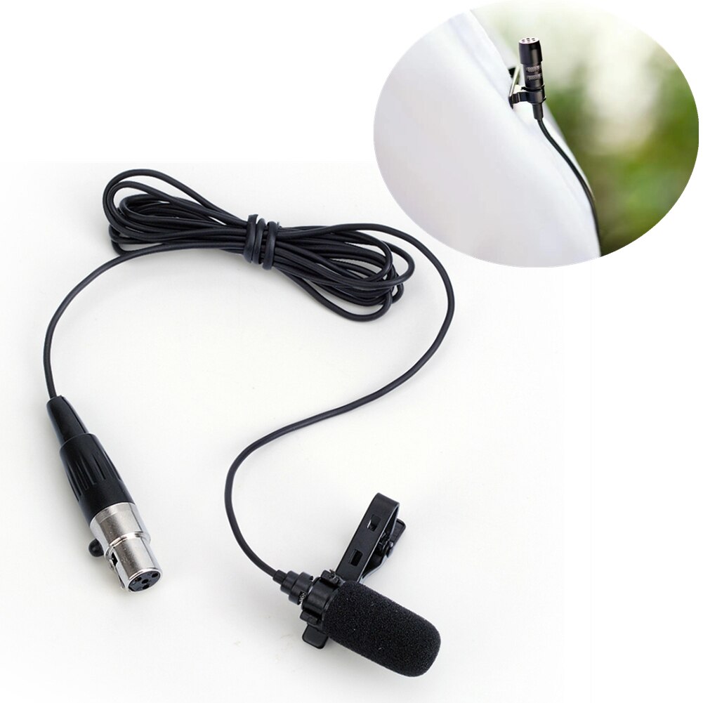 Czarny Lavalier klapa mikrofonu 3.5mm XLR 3-Szpilka XLR 4-Szpilka bezprzewodowy system z metalowy klips i szyby przedniej