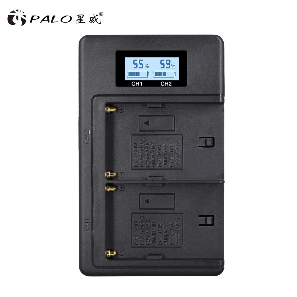 PALO Digitale batterie ladegerät schnelle Clever ladung LCD Bildschirm Anzeige usb batterie ladegerät Für Sony NP-F570 F770 F930 F950 F960 f970: Default Title