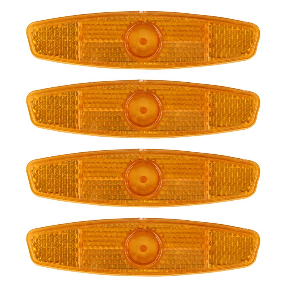4PCS Yellow Warning Spokes Reflective Strips Mountain Bike Wheel Warning Lights Safety Spoke Reflective Sheet: Yellow