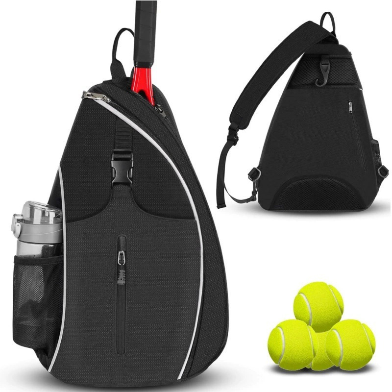 Badminton-Trainingstaschen, Tennis-Rucksack, großes FassungsvermöGen, Schläger, Aufbewahrungspackung, pikieren Ball, Sport-Umhängetasche mit Flaschentasche: Licht Grau