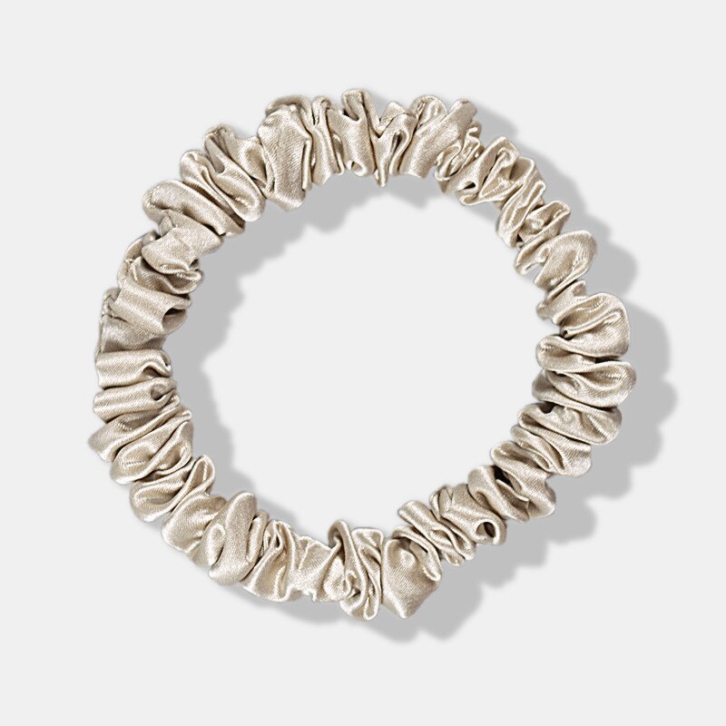 100% Echte Zijde 22 Momme Vrouwen Effen Chouchou Haarband 1Cm Brede Haarband Haaraccessoires Haarband Hoofdtooi Ladie: champagne