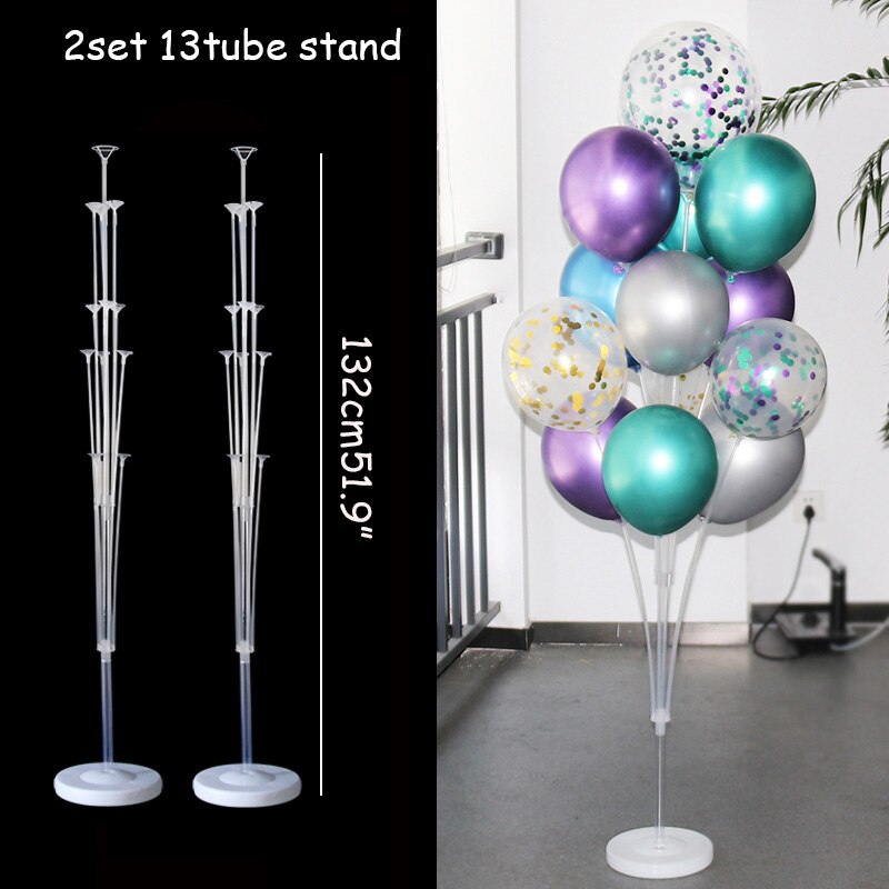 Ballon rond support ballons couronne anneau pour fête d'anniversaire décor fête enfants faveurs bébé douche fournitures décoration de mariage: 2sets 13 tube stand