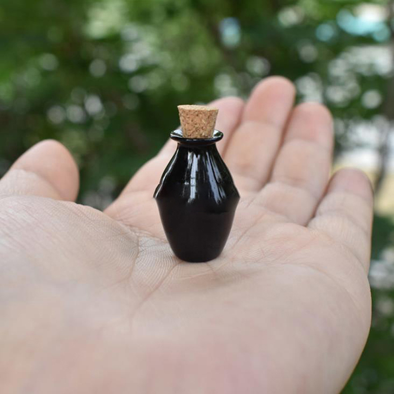 Mini bouteilles miniatures en verre, échelle 1:12, 2 pièces, bouteilles en liège, modèle de petit pot: BK