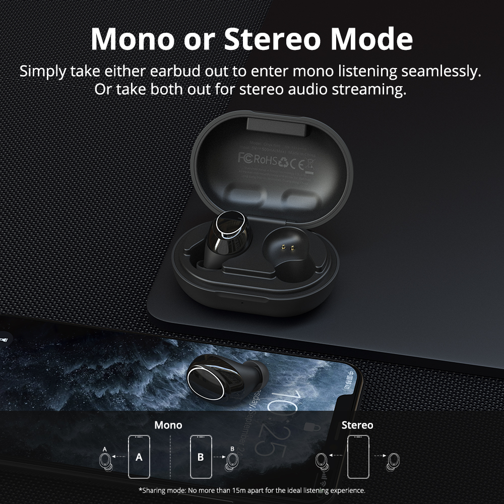 【With Qualcomm Chip】 Tronsmart Onyx Neo Bluetooth 5.0 Oortelefoon aptX TWS Draadloze Oordopjes Volumeregeling CVC8.0 IPX5 24H Speeltijd
