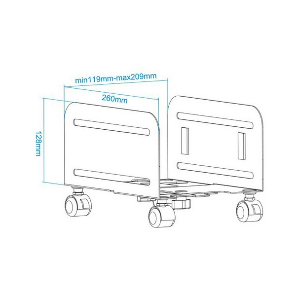 PC Ständer TooQ UMCS0004-B 11,9-20,9 cm Schwarz