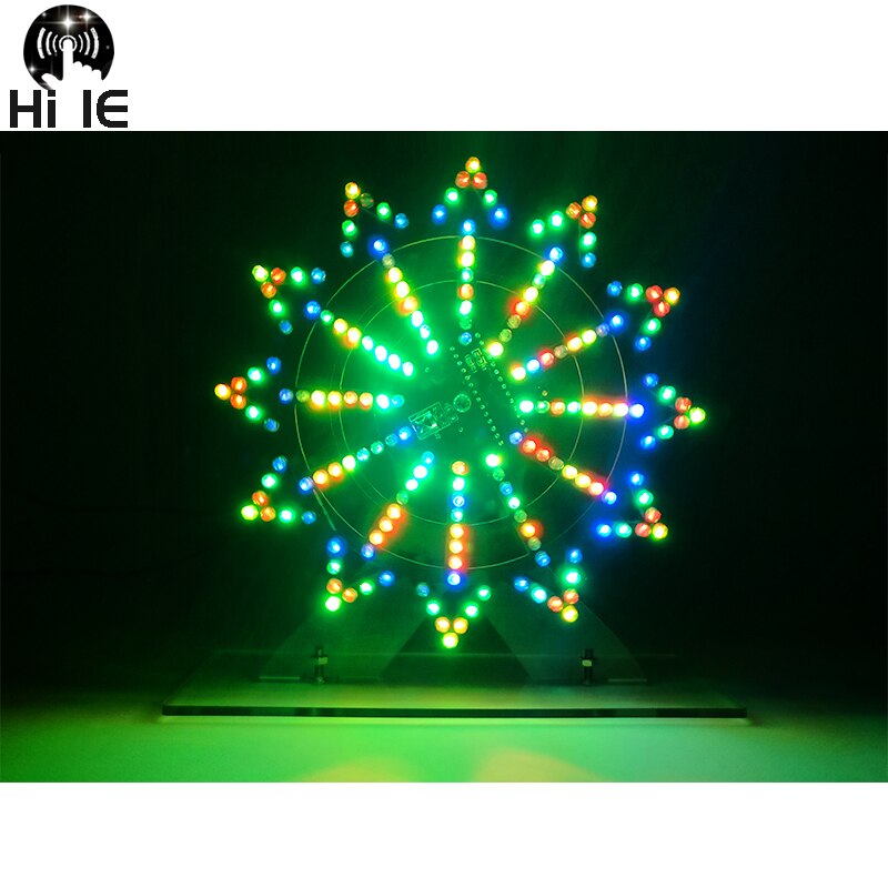 DIY Electronice Kit LED Rotierenden Riesenrad Schaltung Lernen Löten Kit 16 arten Blinkende Modus Fernbedienung 5V Eingang