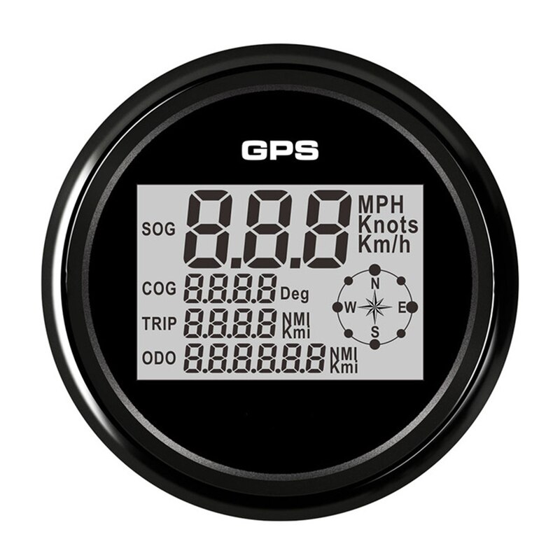 8 värin taustavalo digitaalinen gps -nopeusmittarin matkamittari 0-999 solmua km/h mph 12v/24v veneauton moottoripyörän nopeusmittarille: Bn