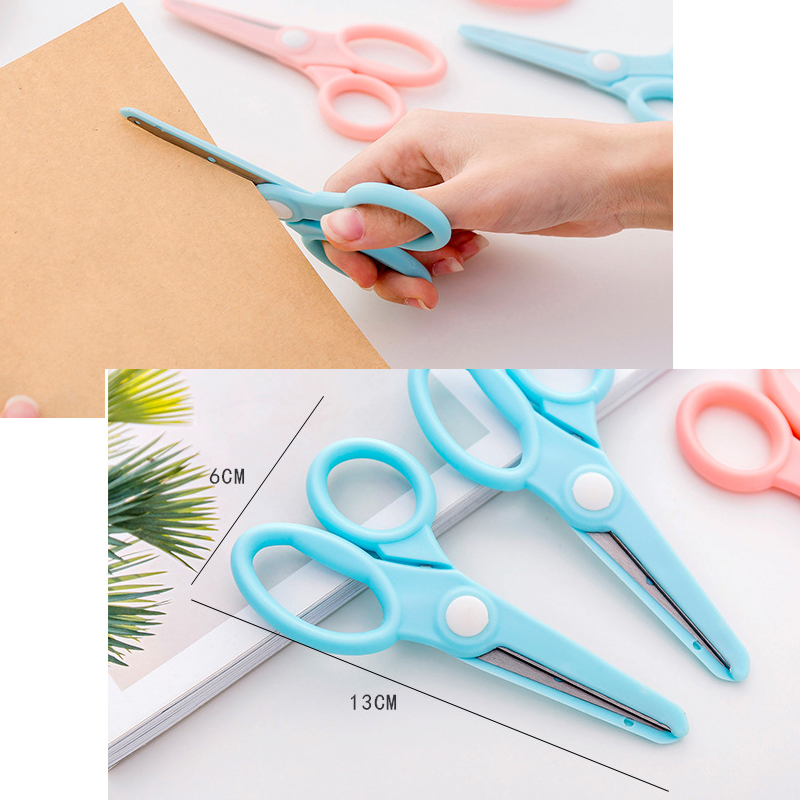 Yatniee Creative Children's Safety Hand Scissors Diy Anti-pinch Scissors for Students Kindergarten Baby Paper-Cutting Scissor