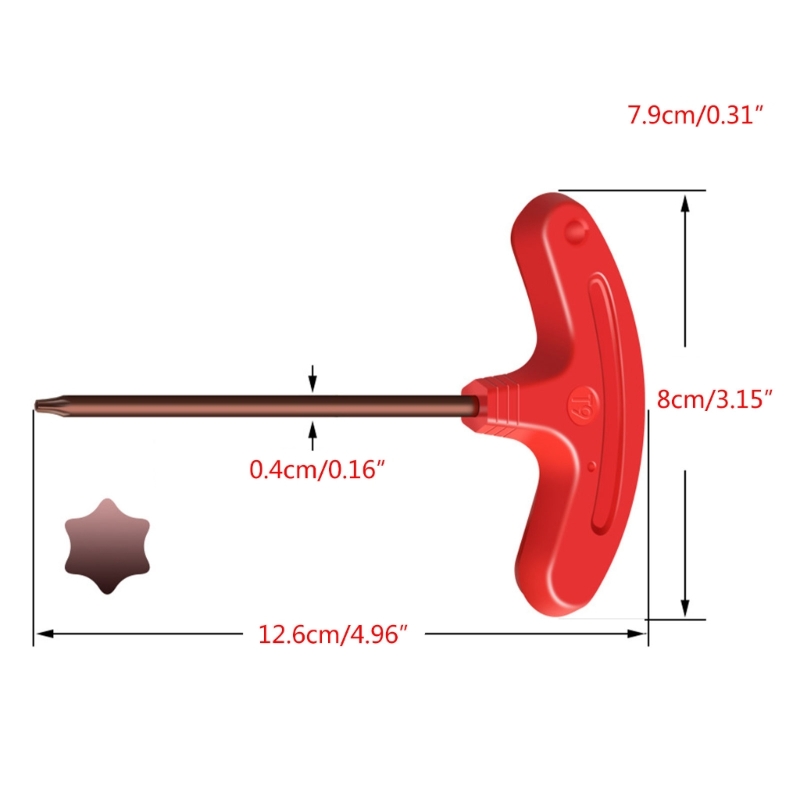 Kleine Torx-schroevendraaier T-greepsleutel Sleutelsleutel voor handboormachines Handgereedschap