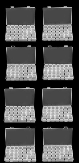 8/28 Slots Adjustable Plastic Storage Box Storage Box Case For Jewelry Diamond Embroidery Craft Bead Pill Holder StorageTool DM1: 224 box