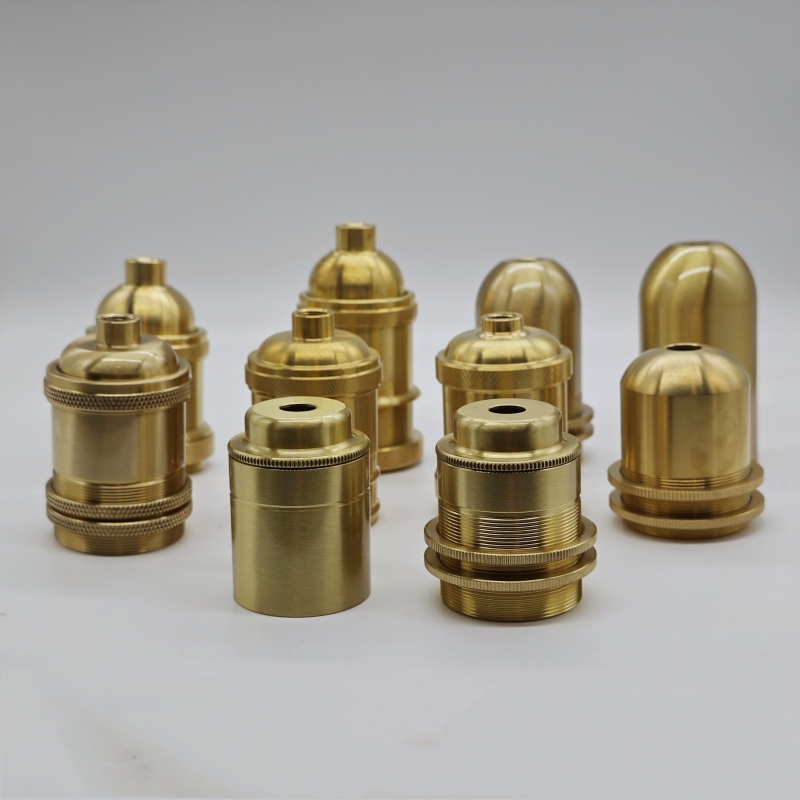 Edison DIY lamp holder for shade Pure brass material vintage threaded Socket Bulb Fitting E27 UL/CE lighting copper base