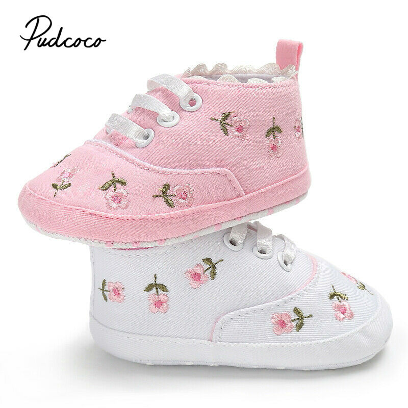 Baby joggesko barn flate sko spedbarn barn baby jenter gutter solid stretch blomst sport run joggesko sko